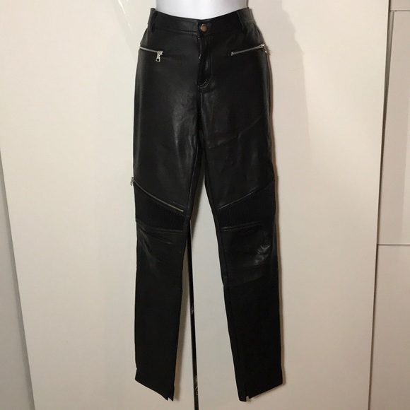 Zara Trafaluc Faux leather moto leggings/pants - Picture 4 of 7